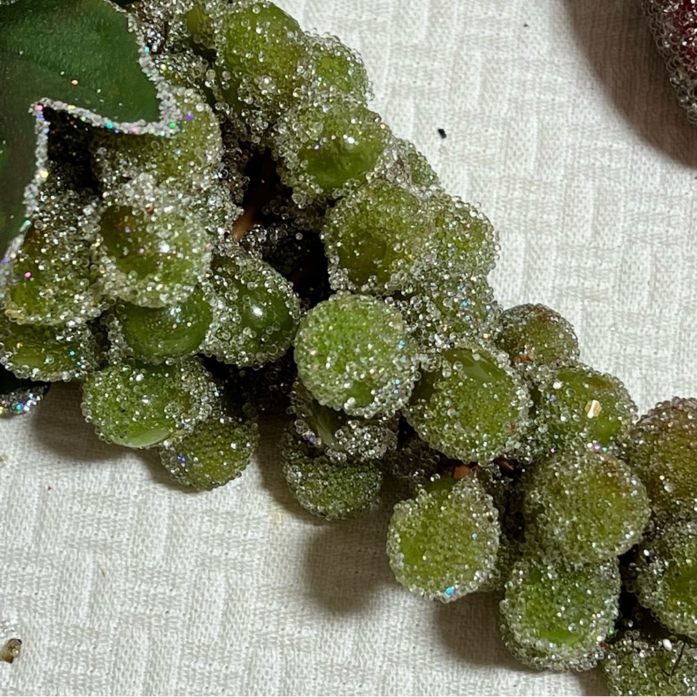 Vintage sugared faux fake fruit Pears Strawberries Grapes - Picture 8 of 13